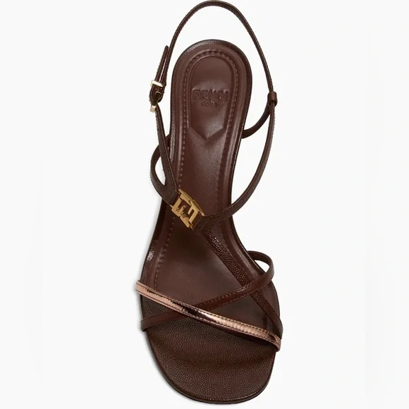 Fendi brown heels sandals